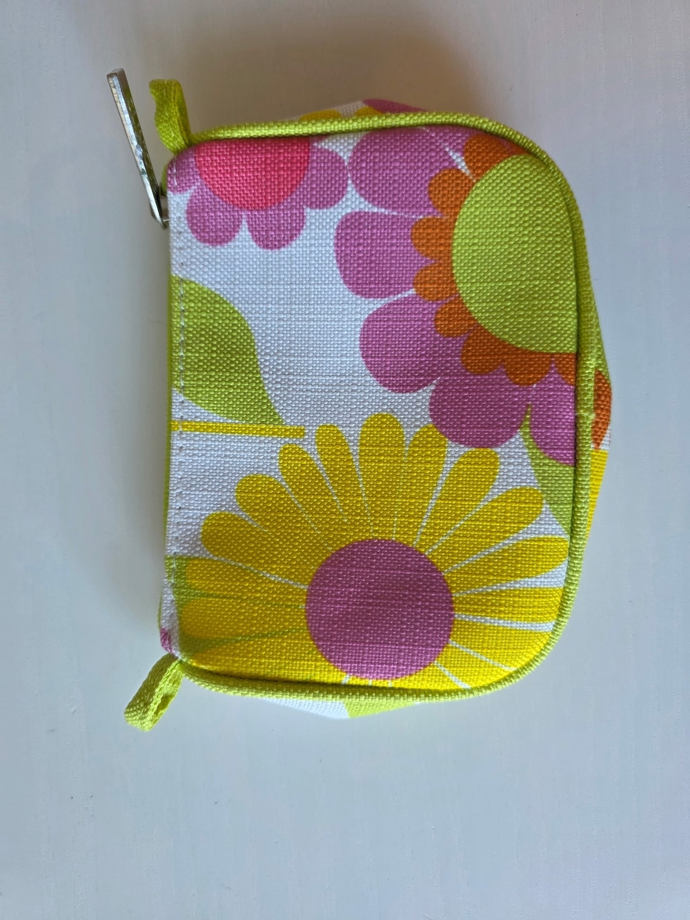 NWOT ~ Clinique Floral Zip Pouch in Yellow & Pink